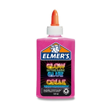 Papírenské zboží - Lepidlo ELMER´S Glow in Dark Glue 147 ml,růžové