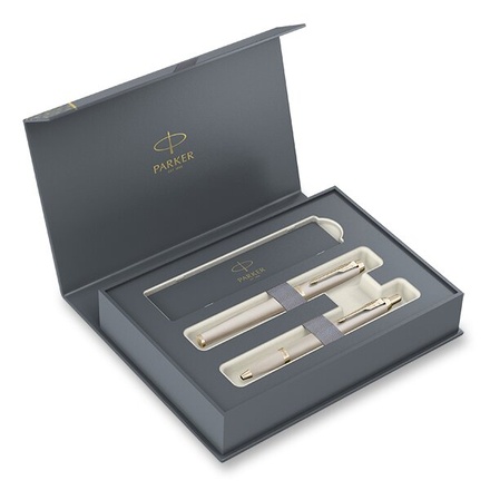 Papírenské zboží - Parker IM Monochrome Champagne DUO box sada plnicí pero a kuličkové pero
