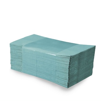 Papírenské zboží - Papírové ručníky skládané ZZ, 25 x 23 cm, zelené [250 ks]
