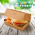 Papírenské zboží - Hamburgerbox PLUS, mit Fettbarriere, 19,5 x 13,5 x 10 cm, braun [50 Stück]