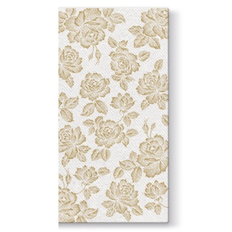 Papírenské zboží - Ubrousky na příbory PAW AIRLAID 40x40cm Subtle Roses Gold [25 ks]