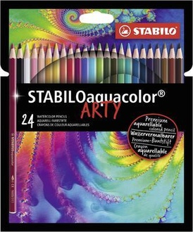Papírenské zboží - Akvarelové pastelky STABILOaquacolor ARTY - sada 24 barev