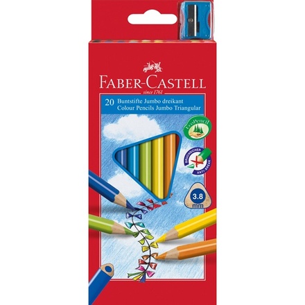 Papírenské zboží - Pastelka Jumbo trojhranné, pap.krabička 20ks Faber Castell 116520