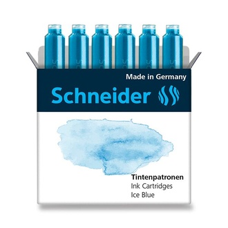 Papírenské zboží - Inkoustové bombičky Schneider, 6 ks ledová modrá