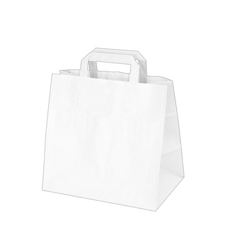 Papírenské zboží - Papírové tašky 32+21 x 33 cm bílé [250 ks]