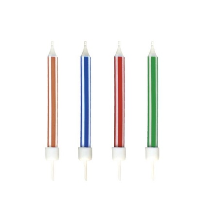 Papírenské zboží - Narozeninové svíčky se stojánkem 60 mm [10 ks]