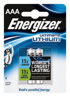 Papírenské zboží - Baterie, AAA (mikrotužková), 2 ks v balení, lithiová, ENERGIZER "Ultimate Lithium"