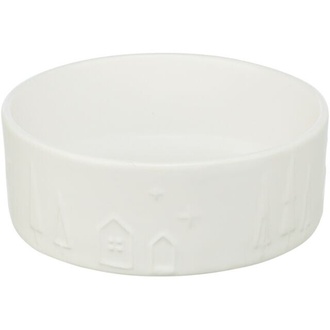 Papírenské zboží - Vánoční keramická miska, bílá0,3 l/o 12 cm
