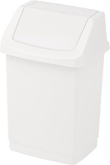 Papírenské zboží - Odpadkový koš, s výklopným víkem, 50 l, CURVER "Click-it" bílý