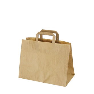 Papírenské zboží - Papírové tašky 32+16 x 27 cm hnědé [250 ks]