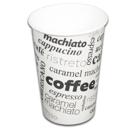 Papírenské zboží - Papírový kelímek "Coffee to go" 280 ml, M (průměr 80 mm) [50 ks]