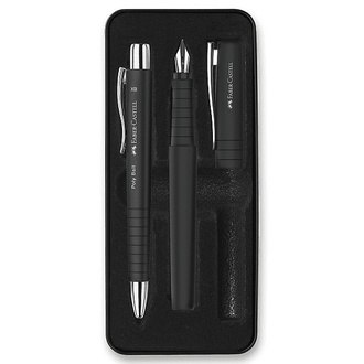 Papírenské zboží - Sada Faber-Castell Poly Ball plnicí pero a kuličkové pero, černá