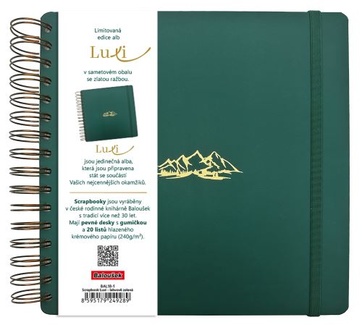 Papírenské zboží - Scrapbook Luxi - 210x210 - lamino - lahvově zelená