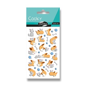 Papírenské zboží - Samolepky Maildor 3D Cooky Pes a kočka