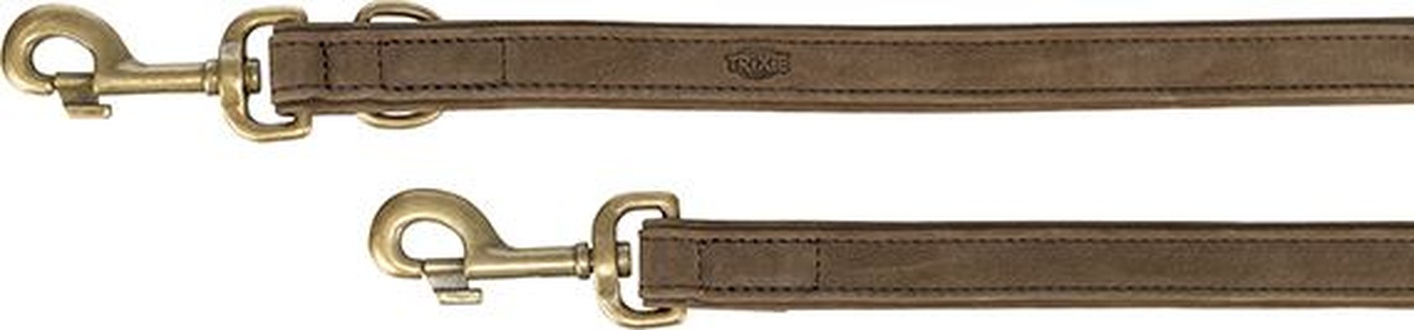 Papírenské zboží - Vodítko PURE kožené nastavitelné, hnědáS-M: 2 m/ 15 mm