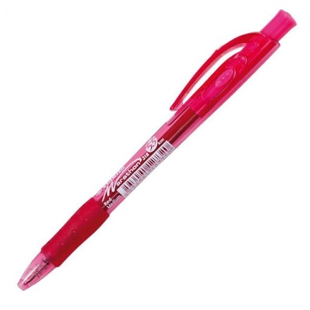 Papírenské zboží - Kuličkové pero "Marathon", červená 0,4mm, stiskací mechanismus, STABILO