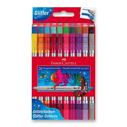 Papírenské zboží - Oboustranné dětské fixy Faber-Castell Glitter - 20 ks