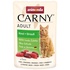 Papírenské zboží - Carny Adult 85 g Rind + Strauß, Beutel für Katzen