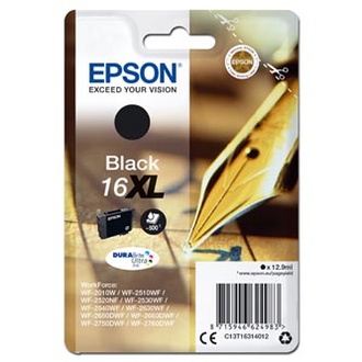 Papírenské zboží - Epson originální ink C13T16314012, T163140, 16XL, black, 12.9ml, Epson WorkForce WF-2540W