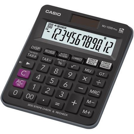 Papírenské zboží - Kalkulačka, stolní, 12místný displej, CASIO "MJ-120"