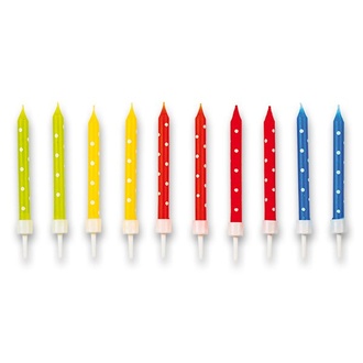 Papírenské zboží - Dortové svíčky s puntíky [24 ks]