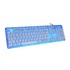 Papírenské zboží - E-BLUE K734, Tastatur US, multimedial, unterbeleuchtet typ verkabelt (USB), weiss