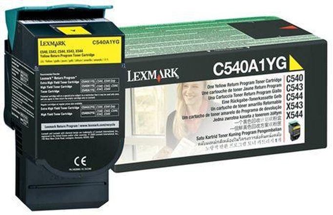 Papírenské zboží - Toner pro "C540, 543, 544" tiskárny, LEXMARK Žlutá, 1 tis.stran