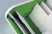 Papírenské zboží - Tisch-Visitenkartenetui, grün, Klappverschluss, mit Sorter, 300 Visitenkarten, HELIT
