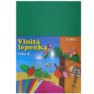 Papírenské zboží - Lepenka E-Welle 260g 34,5 x 24,5cm rovná-zelená 10 listů