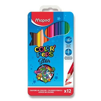 Papírenské zboží - Pastelky Maped Color´Peps Metal Box, 12 barev