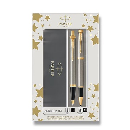 Papírenské zboží - Parker IM Brushed Metal GT sada roller a kuličková tužka