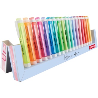 Papírenské zboží - Zvýrazňovač STABILO swing cool 18 ks deskset - 8 neonových a 10 pastelových barev
