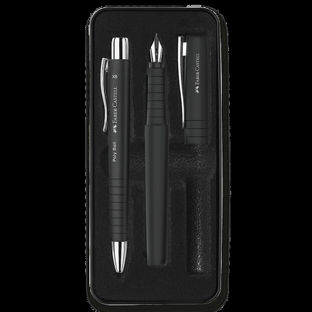 Papírenské zboží - Sada Faber-Castell Poly Ball plnicí pero a kuličkové pero, černá