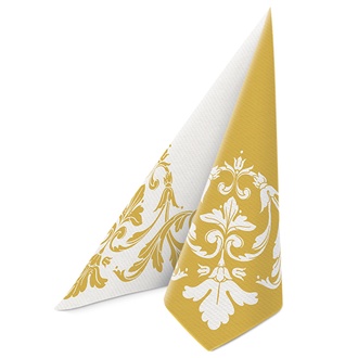 Papírenské zboží - Ubrousky PAW AIRLAID 40x40 cm Reverse Motif gold-white [50 ks]