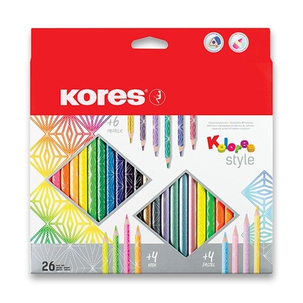 Papírenské zboží - Pastelky Kores Kolores Style 26 barev