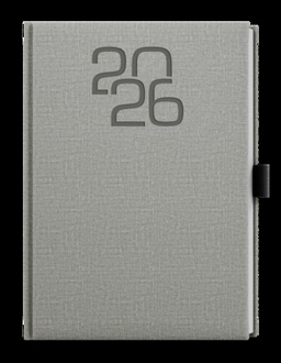 Papírenské zboží - Týdenní diář - Oskar - Fabric - A5 - šedá