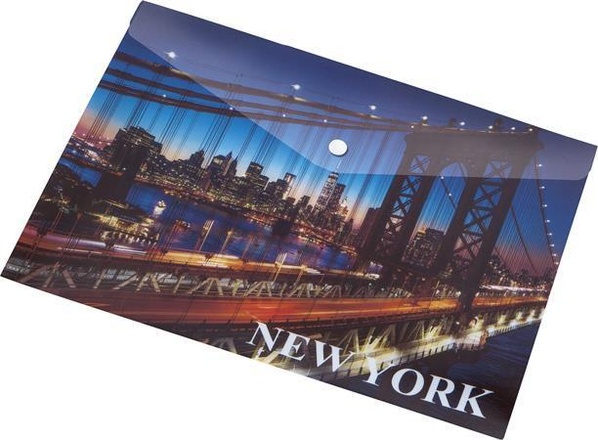 Papírenské zboží - Desky na dokumenty "New York", s drukem, A4, PP, PANTA PLAST