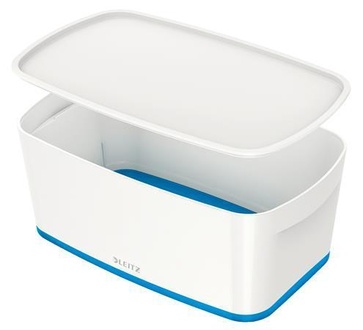Papírenské zboží - Úložný box s víkem "MyBox", bílo-modrá, malý, LEITZ