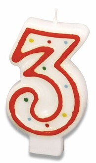 Papírenské zboží - Dortová svíčka - 3 [1 ks]