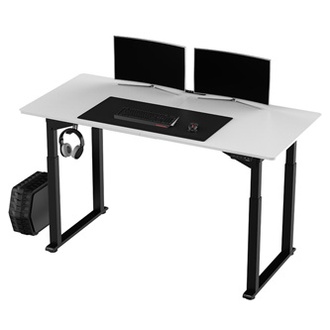 Papírenské zboží - Pracovní stůl, elektricky nastavitelná výška, bílá deska, 160x75 cm, 74-116 cm, UPLIFT, s