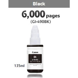 Papírenské zboží - Canon originální ink GI-490 Bk, black, 6000str., 135ml, 0663C001, Canon PIXMA G1400, G240