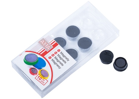 Papírenské zboží - Magnety ARTA průměr 16mm, černé (10ks v balení)