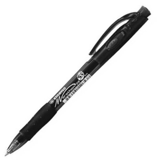 Papírenské zboží - Kuličkové pero "Marathon", černá 0,4mm, stiskací mechanismus, STABILO