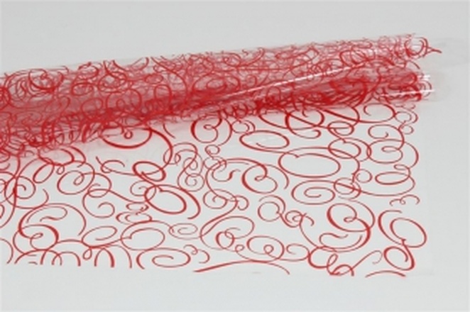 Papírenské zboží - Celofánové archy s potiskem 25my 70x100 cm - dekor červená klička [25 ks]