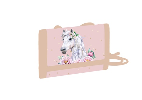 Papírenské zboží - Dětská textilní peněženka kůň romantic