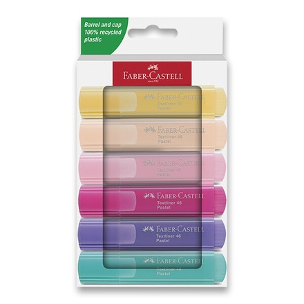 Papírenské zboží - Zvýrazňovač Faber-Castell Textliner 46 Pastel sada 6 ks