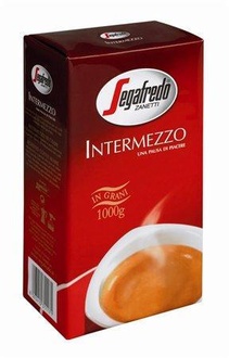 Papírenské zboží - Káva zrnková, pražená, vakuově balené, 1000 g, SEGAFREDO "Intermezzo"