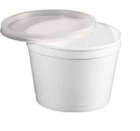 Papírenské zboží - Termo-miska kulatá bílá 460 ml + víčko sada [50 ks]