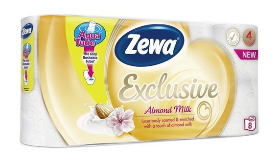 Papírenské zboží - Toaletní papír "Exclusive", 4vrstvý, 8 rolí, almond milk, ZEWA