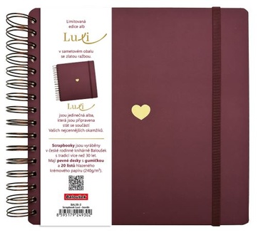 Papírenské zboží - Scrapbook Luxi - 210x210 - lamino - bordó